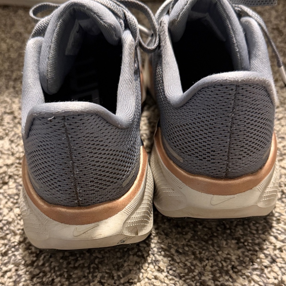 Nike Pegasus 41 Women's Blue-Gray and Rose Gold Running Sneakers - Picture 2 of 4